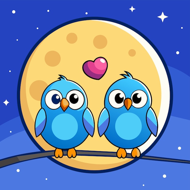 Vector baby owl in love hand drawn cartoon character sticker icon concept isolated illustration