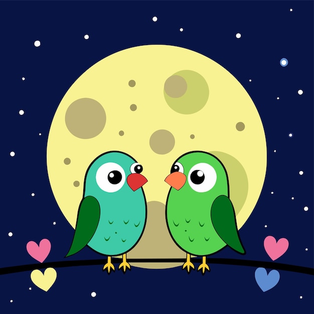 Vector baby owl in love hand drawn cartoon character sticker icon concept isolated illustration