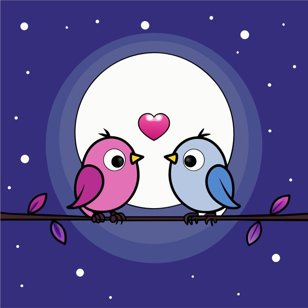 Vector baby owl in love hand drawn cartoon character sticker icon concept isolated illustration