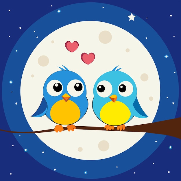 Vector baby owl in love hand drawn cartoon character sticker icon concept isolated illustration