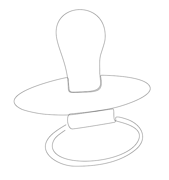 baby pacifier continuous line drawing