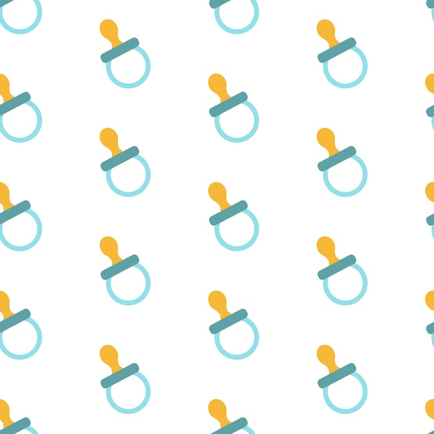 Vector baby pacifier seamless pattern vector