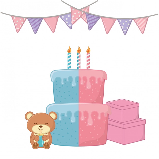Baby party elements vector illustration