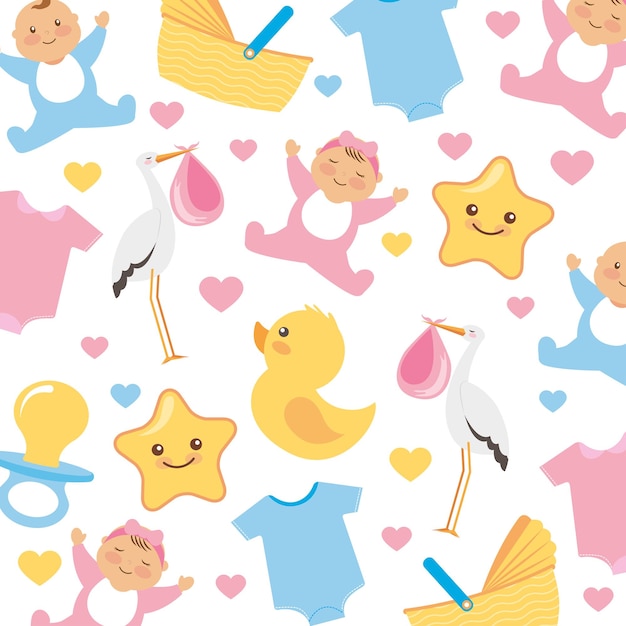 Vector baby patter background