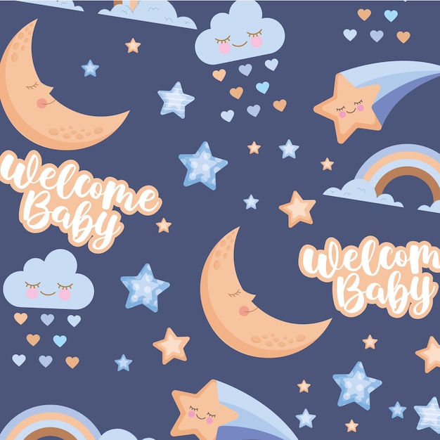 Vector baby pattern background