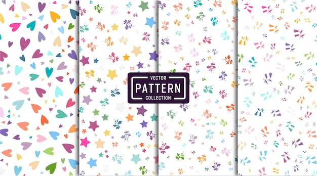 Baby pattern vector collection soft colors set of four for sublimation print