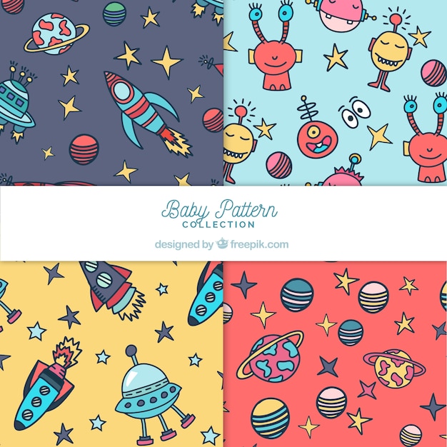 Baby patterns collection with cute elements