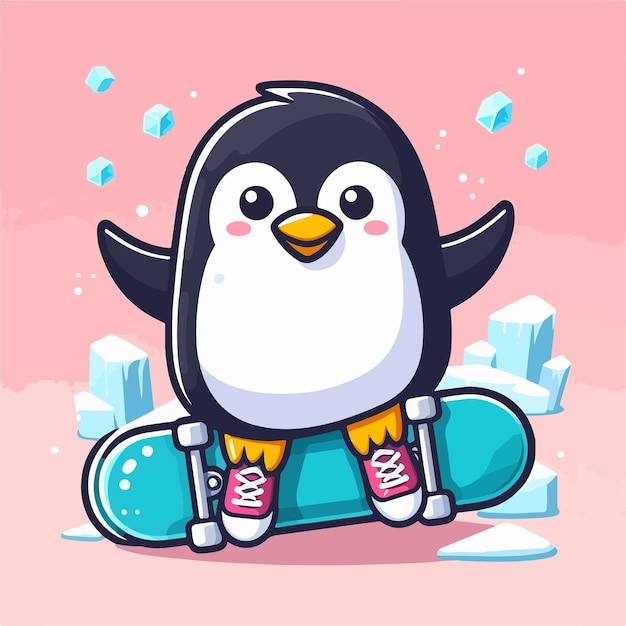 BABY PENGUIN CARTOON VECTOR FLAT