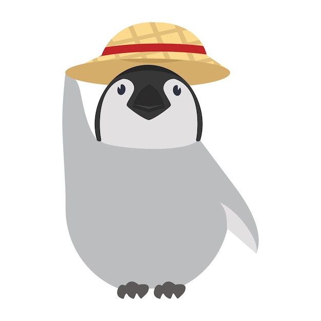 Baby penguin with hat vector