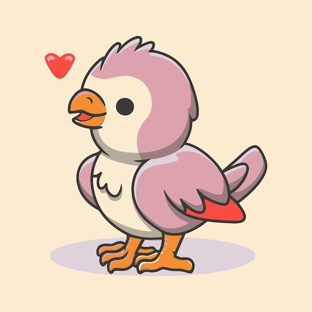 Baby pet bird vector illustration