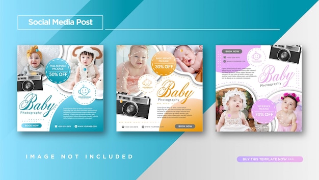 Promozione del modello di posta per instagram di baby photography service
