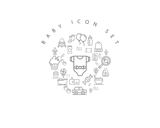 Baby pictogrammen decorontwerp