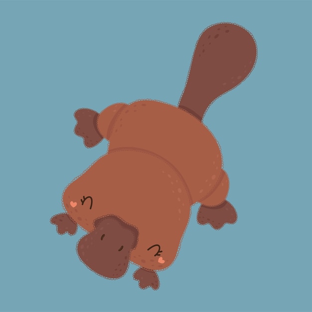 Vector baby platypus. vector illustration of a cute animal.