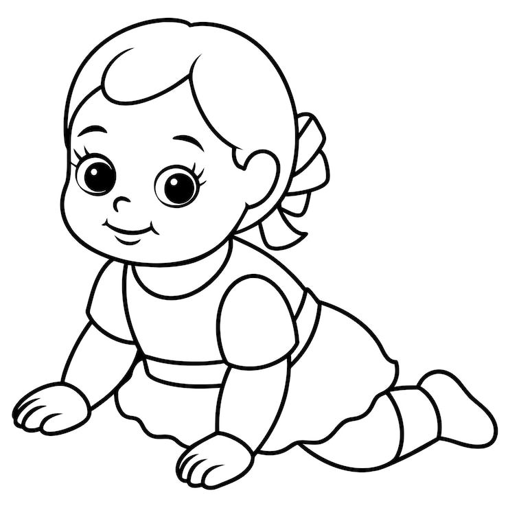 Vector baby pop kleurboek vector kunst illustratie 7