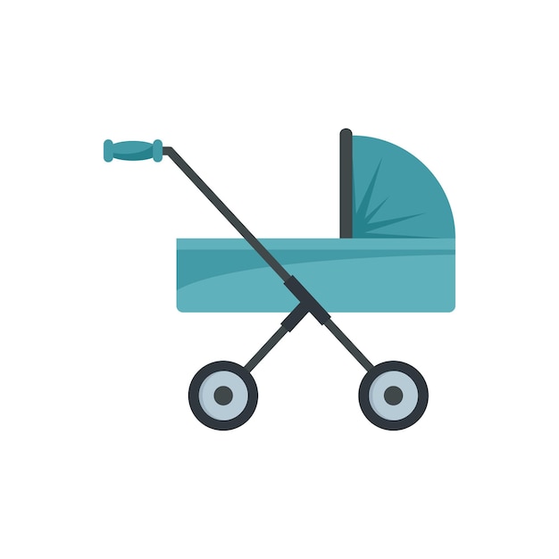 Baby pram icon Flat illustration of baby pram vector icon for web design