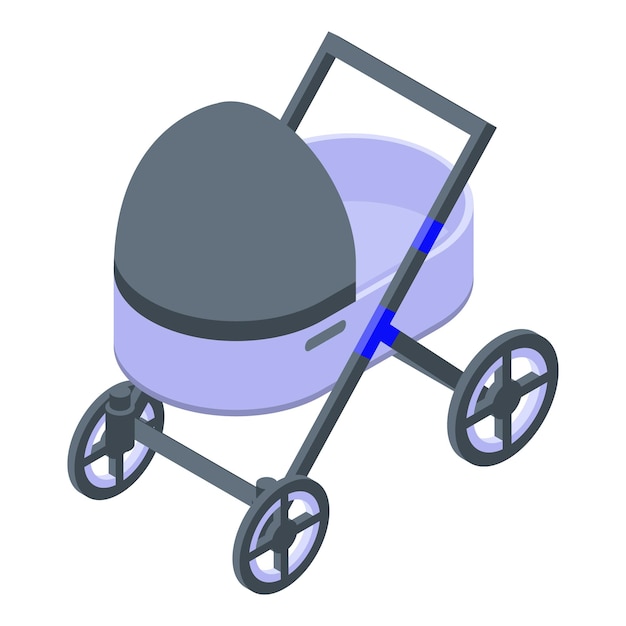 Vector baby pram icon isometric of baby pram vector icon for web design isolated on white background