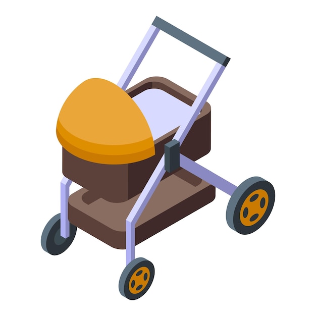 baby pram icon isometric vector child dad man single