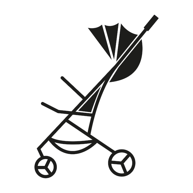 Baby pram icon simple illustration of baby pram vector icon for web design isolated on white