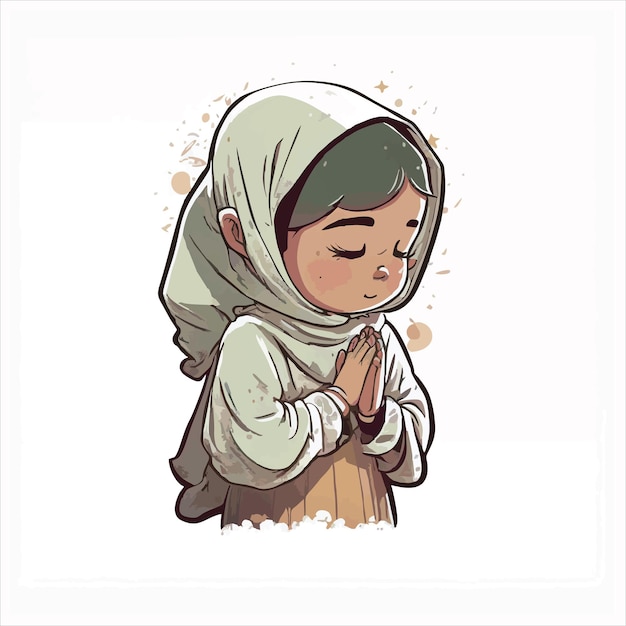 Baby praying vector cartoon