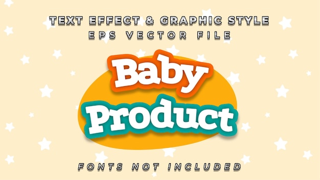 Vector baby product teksteffect