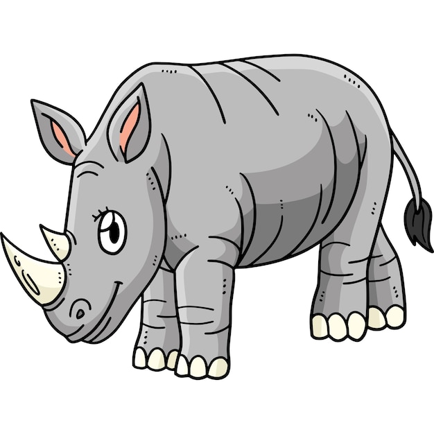 Baby rhino fumetto colorato clipart illustrazione