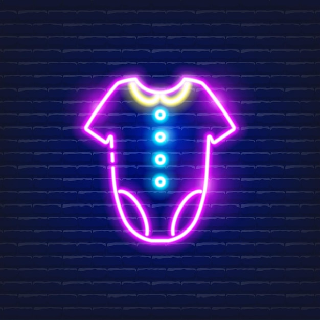 Baby romper neon illustration