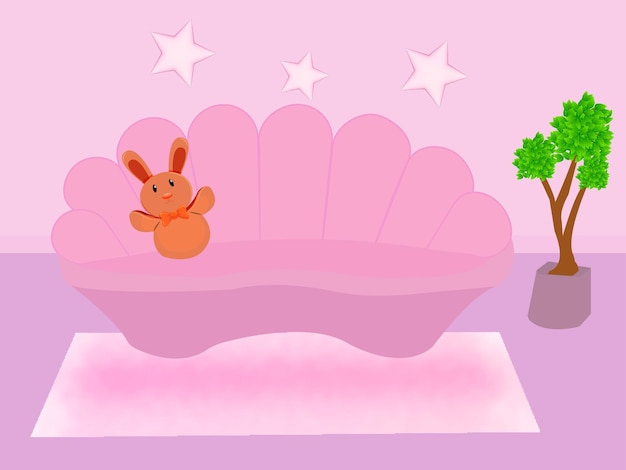 baby room sofa vector