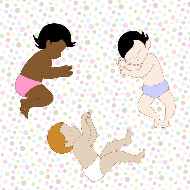 Vector baby's slapen illustratie schattige kinderkamerscène