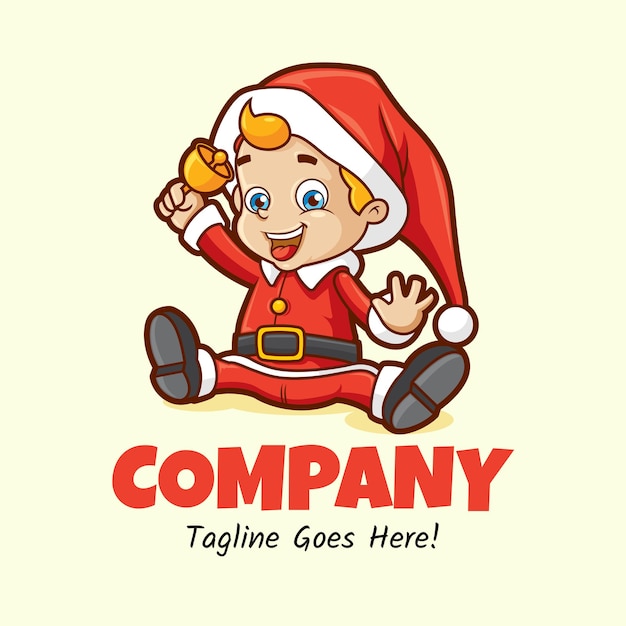 Vector baby santa mascot