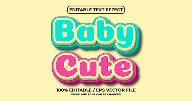 Baby schattig bewerkbaar teksteffect