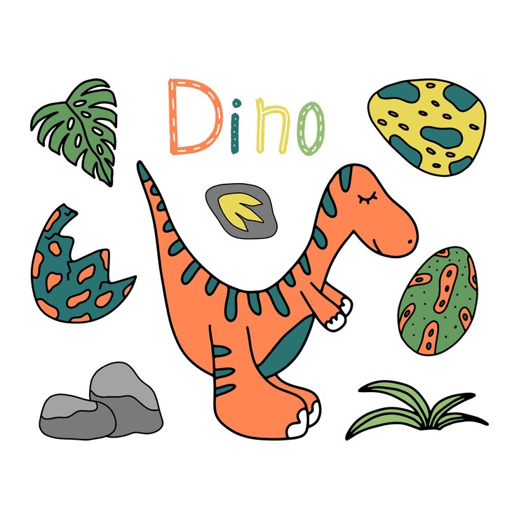 Baby schattige dinosaurus kwekerij vector clipart illustratie