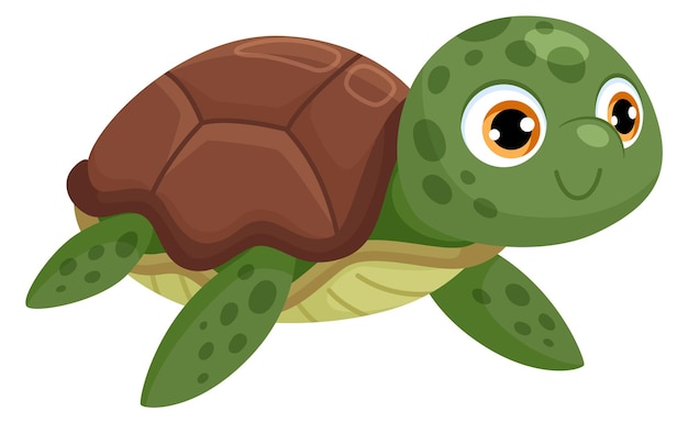 Baby schildpad cartoon icoon Groen zeedier