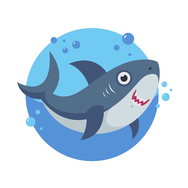 Baby shark in cartoon style concept