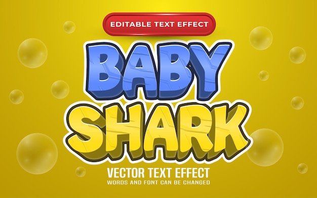 Редактируемый текстовый эффект baby shark