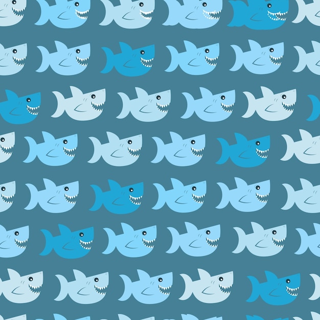 Baby shark vector pattern