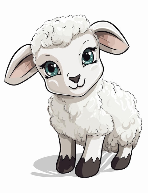 Vector baby sheep cartoon vector for kids