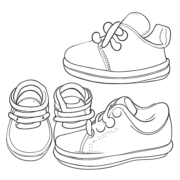 Illustrazione di un set di scarpe per bambini