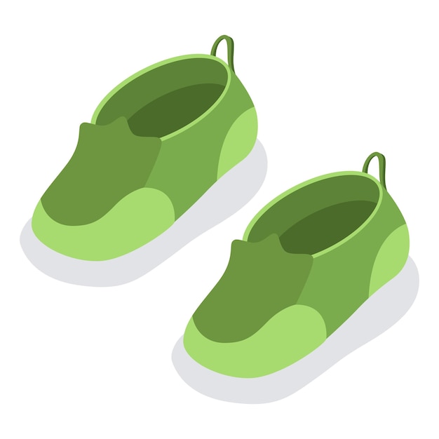 Baby shoes vector isometric icon isolated on a white background