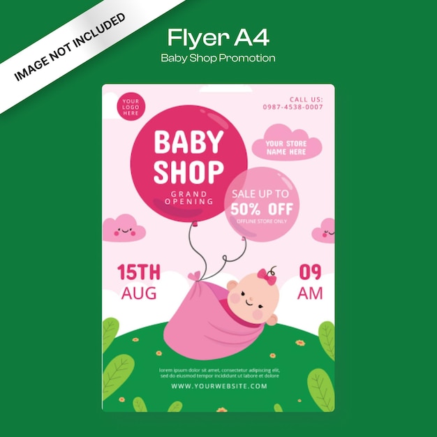 Baby shop flyer template