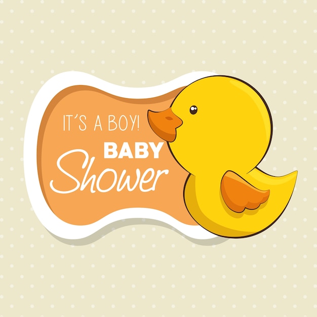 Vector baby shower boy invitation card