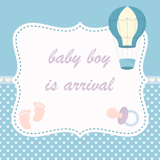 Baby shower card for boy arrival