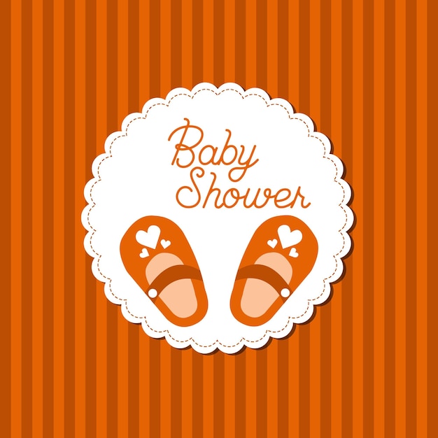 Vector baby shower card on a brown background concept illustration