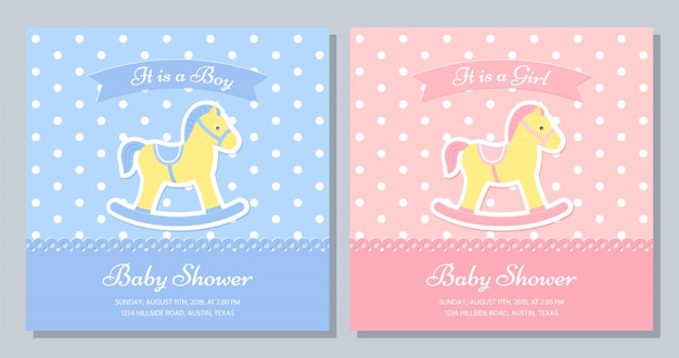 Design della carta baby shower. illustrazione. invito al modello di compleanno.