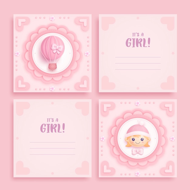 Vector baby shower card design