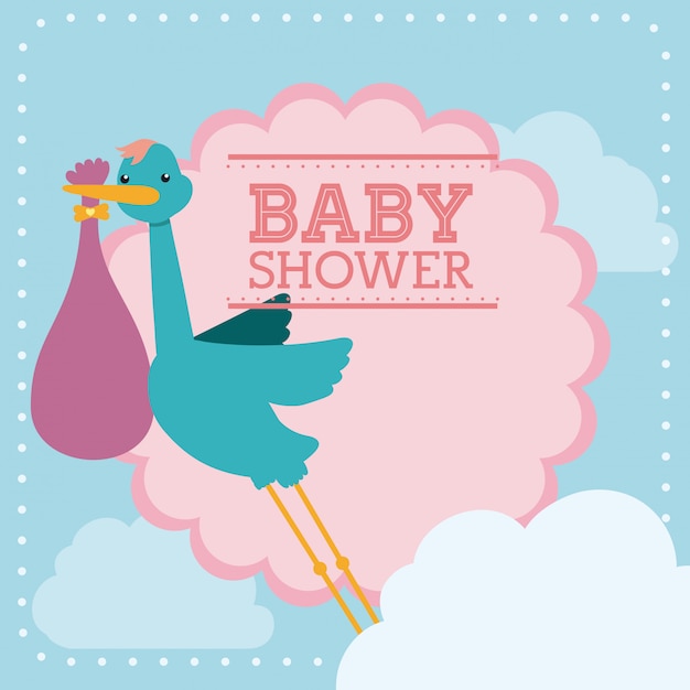 Vector baby shower card design.