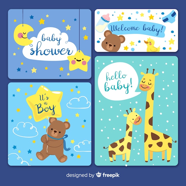 Collezione di inviti di baby shower card