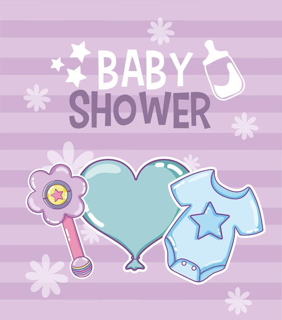 Vector baby shower card vector illustration graphic design
