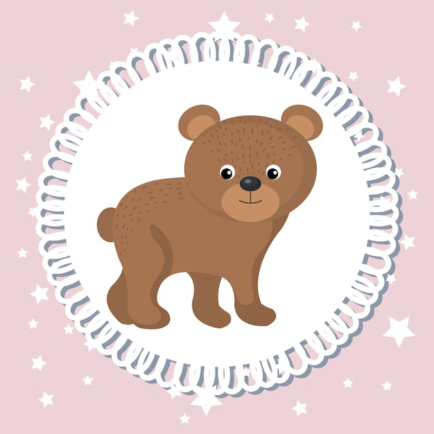 Baby shower card con simpatico orso