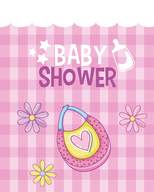 Baby shower card with cute cartoons