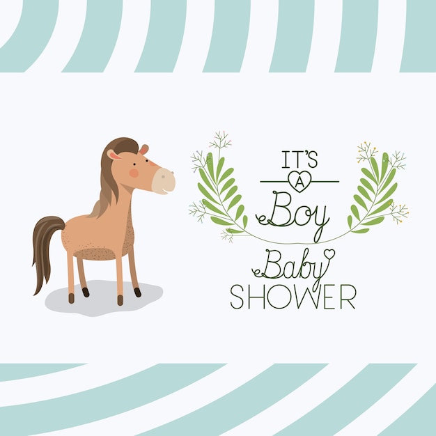 baby shower card with cute horse